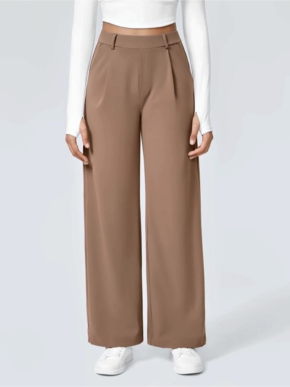 NWT Halara Flex DayStretch Straight Leg Work Pants Tan Size Small NEW Minimal